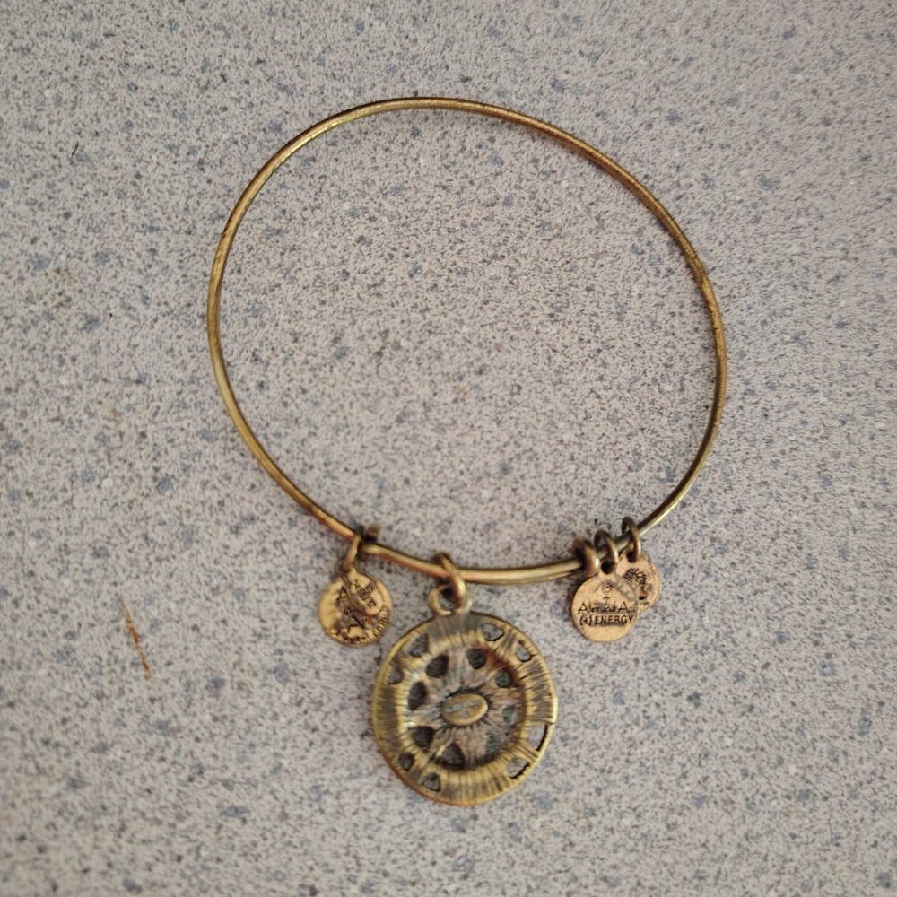 Alex and Ani Compass Gold Charm Bracelet Bangle 158 - Picture 3 of 3